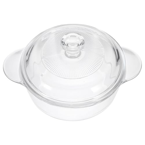 COOPHYA Olla de Vidrio Templado 1l Resistente al Calor Tapa para Microondas y Horno, Cacerola Multifuncional para Cocinar Sopa y Fideos, Utensilio Esencial Hogar y Cocina