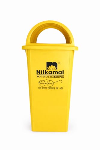 Image of Nilkamal Plastic Dustbin with Dome lid 60 LTR (Yellow)