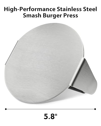 Image of FANGSUN Stainless Steel Burger Press, 5.8 Inch Burger Smasher for BBQ