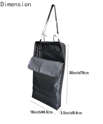 Bolsa de brida impermeable negra con ganchos para guardar arneses de caballo 6