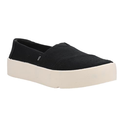 TOMS Womens Verona Heritage Platform Slip On Sneakers Shoes Casual - Black2