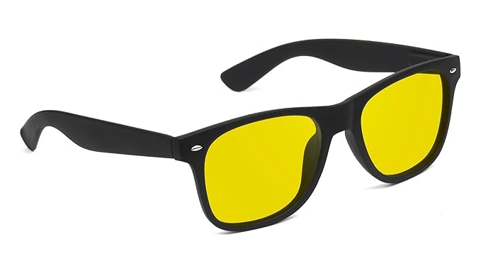 Effective Night Driving Anti Glare Square UV Protected Sunglasses | Clear Vision, Reduce Glare From Opposite Vehicles | Car, Bike Riding Goggles | Black-image-24