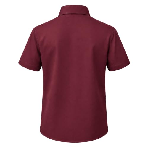 Image of Lilax Boys Classic Short Sleeve Button Down Casual Solid Dress Shirt