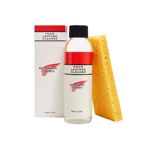 Red Wing Shoes Foam Leather Cleaner, Made in USA, Leather Cleaner with Sponge, 4 oz