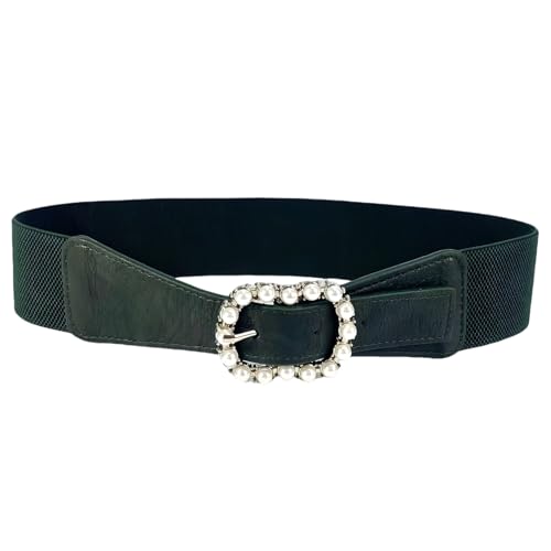Women Elastics Wide Waist Belt Stylish Costume Belt PU Leather Waistband for Various Occasion