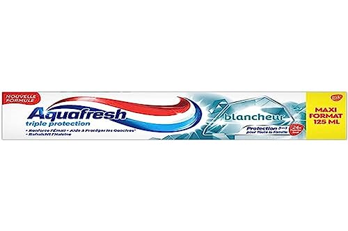 Aquafresh Dentifricio Tripla Protezione Bianchezza, Gengive Sane, Per Denti Forti e Alito Freddo, Maxi Formato 125ml