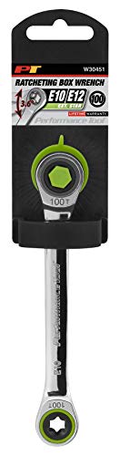 Performance Tool W30451 E10/E12 Ratcheting Box Wrench, Green