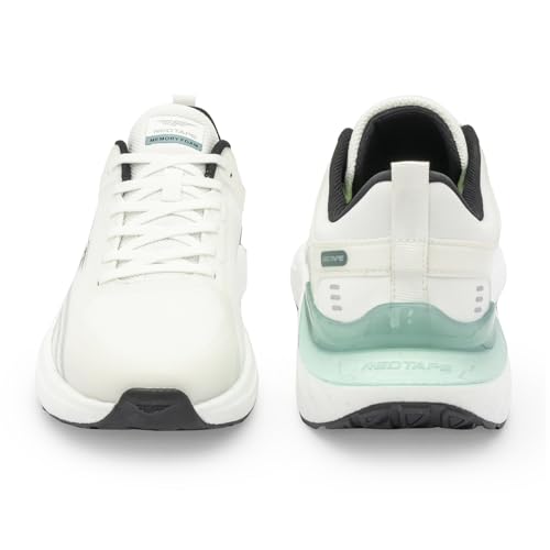 Image of Red Tape Men's Sneakers White Black Mesh Round Toe Lace-Up Easy Movement