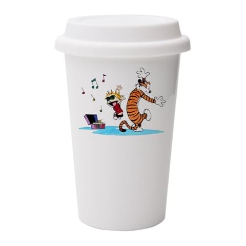Giftme Calvin and Hobbes Music Travel Mug Cover