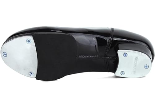 Unisex Kids Youth Boys Girls Black Tap Dance Shoes Lace-Up Heels Split Sole Jazz Dancing Shoes3