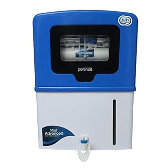 Purenzo Copper+, Goodness of Copper, RO + UV + UF + Copper + TDS Control, 15 LPH Output,10 L Storage,Table top/Wall Mountable, 6 Stage (Blue)
