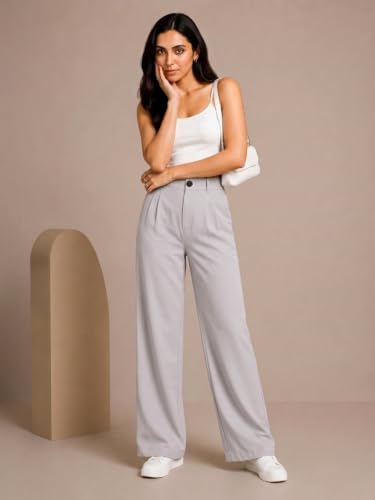 Image of Womens NS Lycra Korean High Waist Straight Pants