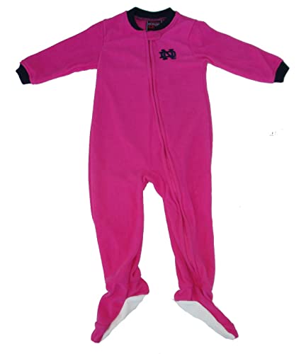 VF Notre Dame Fighting Irish Infant Fleece Footed Sleeper - Pink and Navy (Notre Dame Fighting Irish, 18 Months)