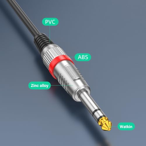 Câble d'extension 6,35 mm pour console de mixage avec connecteurs plaqués