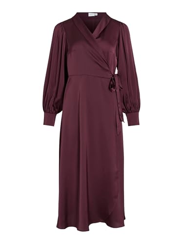 Robe Femmes Vila Vienna Ravenna avec manches longues et coupe drapée asymétrique aux chevilles