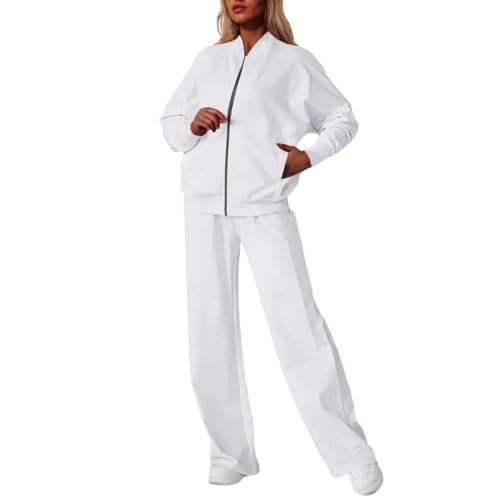 Ensemble velours 2 pièces femme avec pantalon large et sweat à capuche