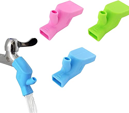 Taicols 3 Pcs Extension Robinet Enfant, Pour Salle De Bain Cuisine Laver Les Mains Et Le Visage Prolongateur Robinet Pour BéBé Rallonges De Robinet En Silicone De Qualité Alimentaire Pour Enfants Cover