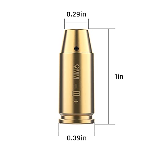 Feyachi Bore Sight 9mm Red Dot Laser Zeroing Bore Sighter Pistol Laser Boresighter with 3 Sets of 0.29 * 0.39 * 1 in, 9MM - Thumbnail 3