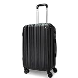Kemyer World Traveler Quest 20-Inch Carry-On Hardside Lightweight Expandable Spinner Suitcase Luggage - Black
