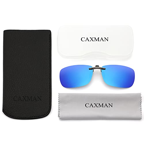 Image of Polarized Clip On Sunglasses Over Prescription Glasses Men Women Compact Fit Non-Flip Up
