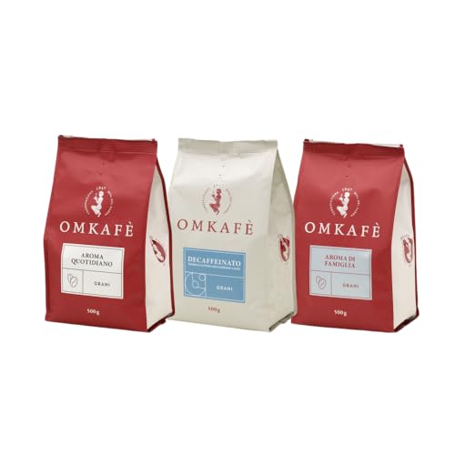 Omkafe-Trio : expresso Decaffeinato, Aroma di Famiglia & Aroma Quotidiano