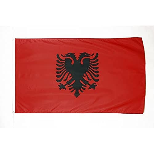 Image of AZ FLAG - Albania Flag - 2x3 Ft - 100D Polyester Albanian Banner with Two Metal Grommets - Fade Resistant - Vivid Colors - 2' x 3' Feet - 90x60 Cm