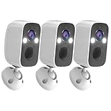 ELECCTV Security Cameras Wireless Outdoor,2K QHD Battery Powered AI Motion Detection Spotlight Siren Alarm WiFi Surveillance Indoor Home Camera, Color Night Vision, 2-Way Talk