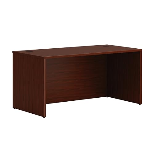 HON MOD Executive Desk 60-Inch Large Computer Desk Shell, Thick Wooden Laminate, Modern Table with Cord Management, 60' W x 30' D x 29' H, Traditional Mahogany