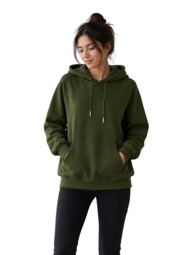 Image of Clotth Theory Women's Cotton Fleece Hooded Neck Sweatshirt | Hoodie Jacket with Kangaroo Pocket