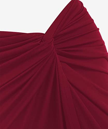 Image of ZAFUL Women's Casual Sleeveless Summer Two Piece Outfits Crop Top and Side Split Draped Ruched Maxi Skirt Set Solid Suiting