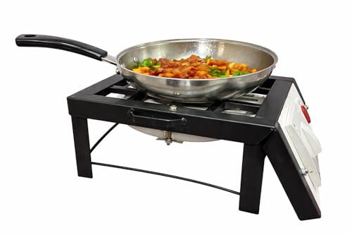Image of Electric Hot Plate 1500W Cooking Heater | Heavy Duty Rustproof Powder Coated Body | Portable Single Burner Coil Stove | Fast Heating Electric Cooking Plate for Kitchen (Black)