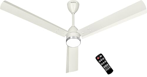 Image of Sujata Premium BLDC Ceiling Fan 1200mm | 3 Years Warranty | Energy Efficient Ceiling fan with light for Living Room, Remote Control BLDC Fan, 5 Star BEE Rated, Slim Air Underlight (Pearl White Chrome)