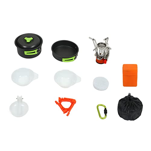 Kit Cocina Camping Set Menaje Exterior Aluminio Ligero y Resistente - Alta Eficiencia, Antideslizante y Portátil para Picnic y Senderismo