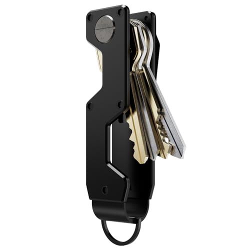 MINBERAND Key Organizer Compact Key Holder Metal Key Chain Minimalist key case key holder for keychain Secures 1-5 Keys