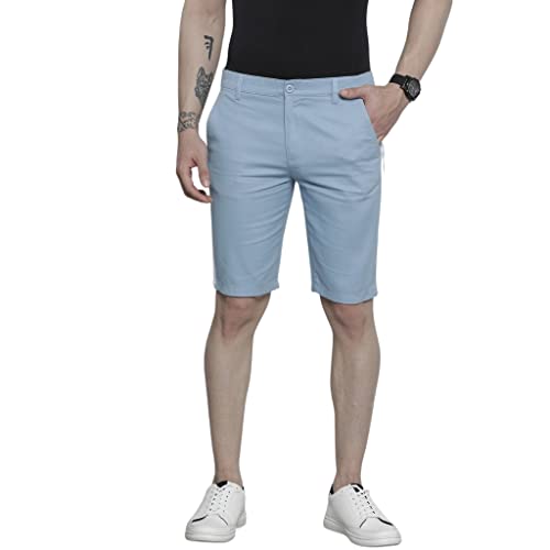 Image of The Indian Garage Co Men Slim Fit Solid Mid-Rise Shorts