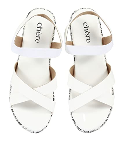 Image of CHERE fashion Sandal For Women' With Peach Multi Cross Strap | Snake print Wedges | Comfortable Sandals for Casual, Party and Formal Occasions