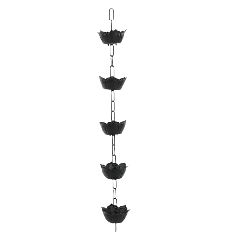 Colector de lluvia Mavaol de aluminio duradero con acabado decorativo negro 2