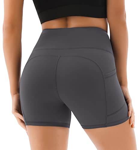 JOYSPELS Gym Shorts for Women with Pockets, High Waist Womens Shorts for Cycling Activewear Running Yoga Workout Sport Exercise - Image 3