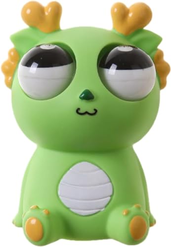 Image of Funny Dragon Pinch Toy | Squishy Dinosaur with Pop-Out Eyes | Stress Relief Squeeze Toy for Kids & Adults (Light Green)
