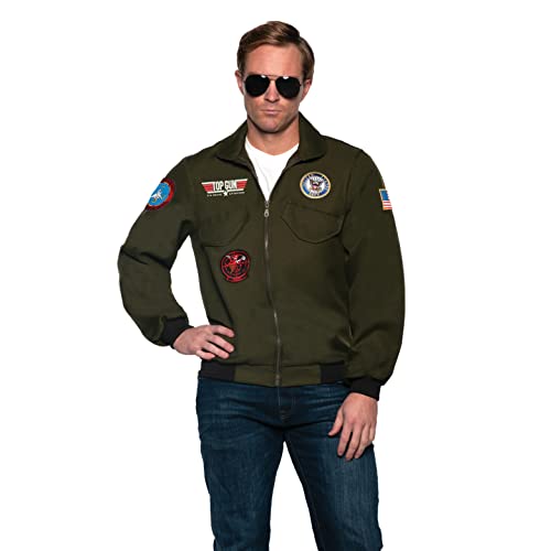 UNDERWRAPS TOPGUN - Chaqueta bomber – Disfraz oficial de US NAVY® TOPGUN, chaqueta unisex de piloto de luchador, accesorio de disfraz de Halloween, disfraz de pareja, talla XXL