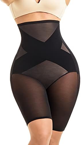 MOVWIN Tummy Control Body Shaper Shorts - High Waist Thigh Slimmer Panties Shapewear Black