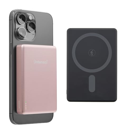 Batería magnética Intenso MW10000 de 10000 mAh con carga inalámbrica rosa para iPhone