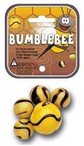 Mega Marbles - BUMBLEBEE MARBLES NET (1 Shooter Marble & 24 Player Marbles)