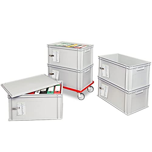 Torre per archivio con rullo, 5 contenitori in grigio