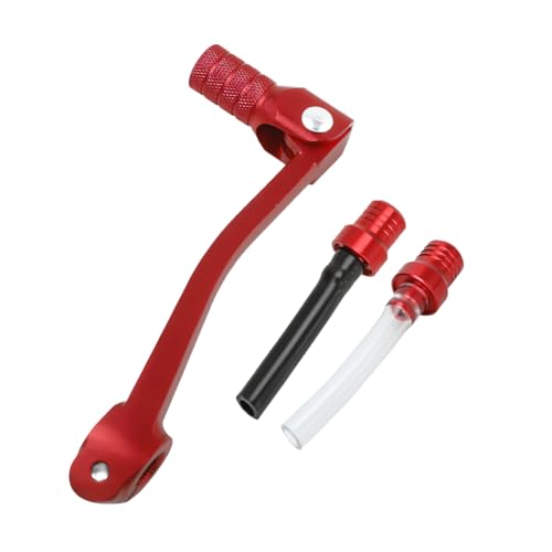 Image of Motorcycle Folding Gear Shifter Shift Lever, Foldable Motorbike Pedal Shifter Replacement Accessories with Tank Cap Vent Hose Tube, Fit for 50cc 70cc 90cc 110cc Pit Dirt Bike Parts (Red)