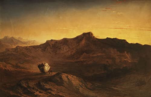 Tableau La fuite en Egypte John Martin poster vintage déco chambre et salon 60x90
