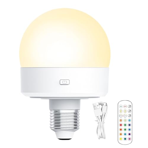 Bombillas a pilas - Temperaturas de color de las bombillas, bombillas con mando a distancia | Bombillas a pilas con temperaturas de color, bombillas regulables a pilas para lámparas de hogar, exterior