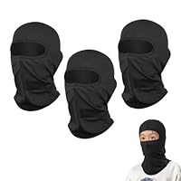 SEFIRST 3 Pcs Balaclava Black Ski Face Mask, Cycling Neck Warmer for Helmet, UV Windproof Protector Scarf for Boys Girls, Balaclavas Kids Mask for Skiing, Snowboarding, Cycling, Running