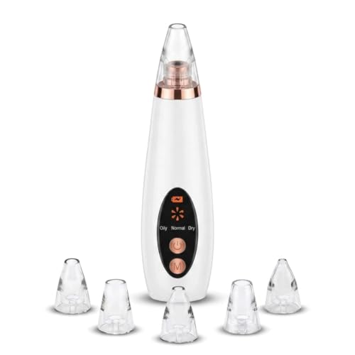 Vonrebo 6 in 1 Facial Blackhead Remover Device – USB Rechargeable Pore Vacuum Cleaner for Blackhead & Acne Removal, Deep Facial Cleansing, Exfoliation & Smooth Skin Care
