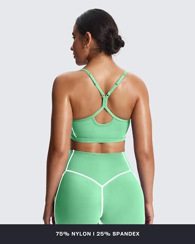Image of Aoxjox Lexi Lined Sports Bra | color blocking, adjustable straps, women's workout fitness training gym yoga crop tank, moisture-wicking